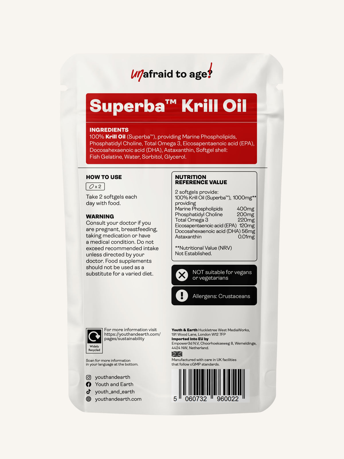 Superba ™ Krill Oil – 500mg, 60 Softgels - youthandearth - Brain Health