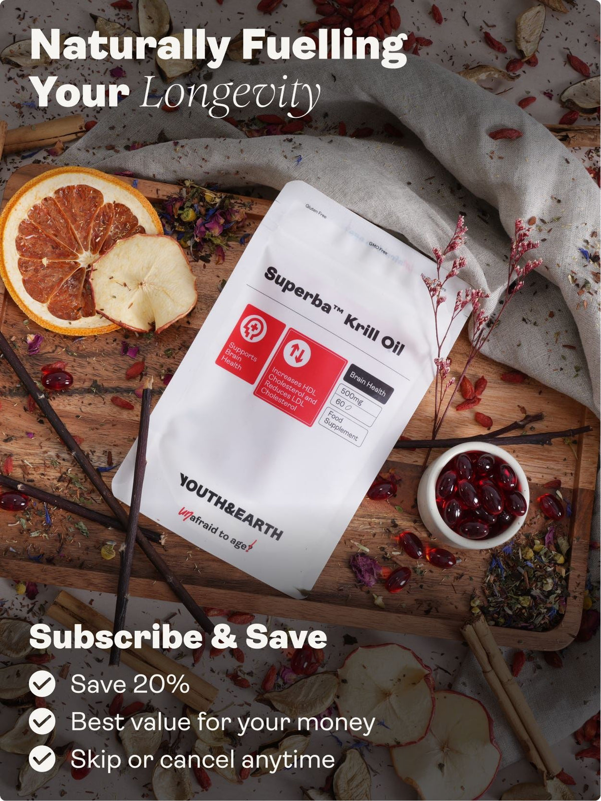 Superba ™ Krill Oil – 500mg, 60 Softgels - youthandearth - Brain Health