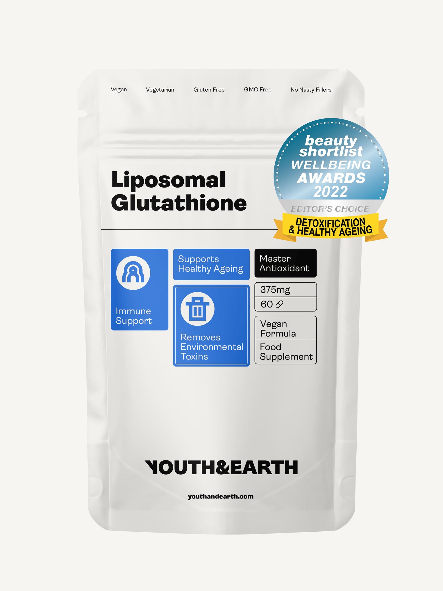 Liposomal Glutathione – 375mg, 60 Capsules - youthandearth - Skin & Hair