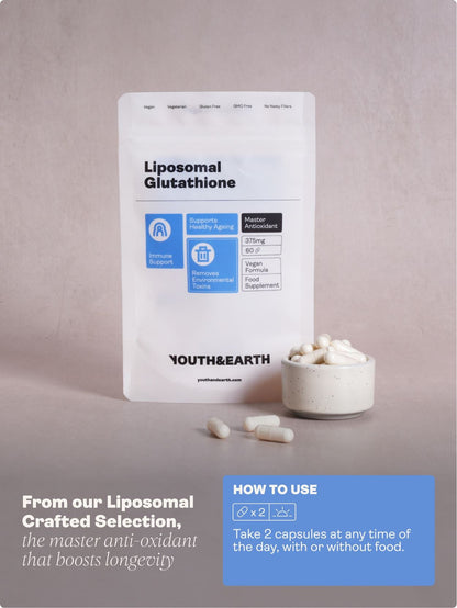 Liposomal Glutathione – 375mg, 60 Capsules - youthandearth - Skin & Hair