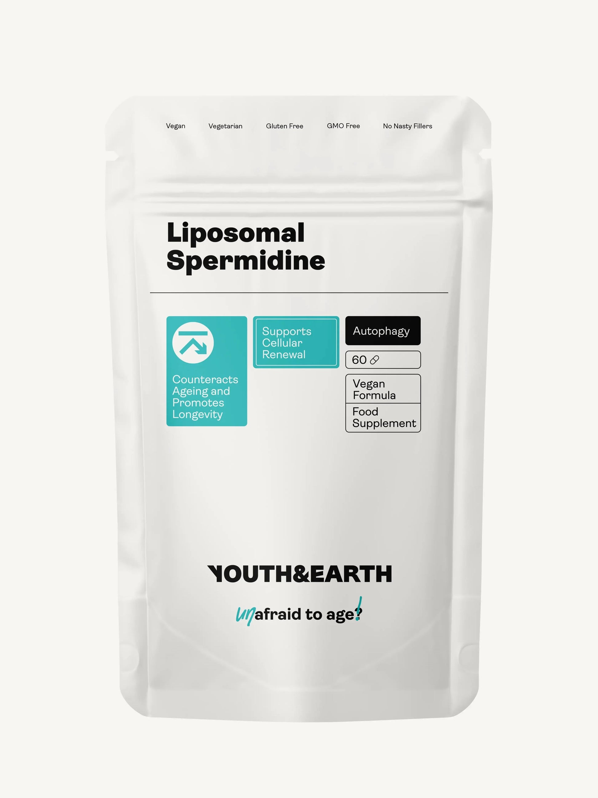 Liposomal Spermidine 5.49mg - 60 Capsules - youthandearth - 
