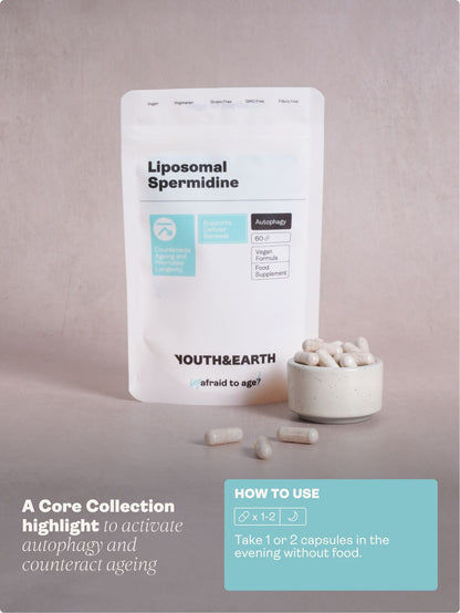 Liposomal Spermidine 5.49mg - 60 Capsules - youthandearth - 