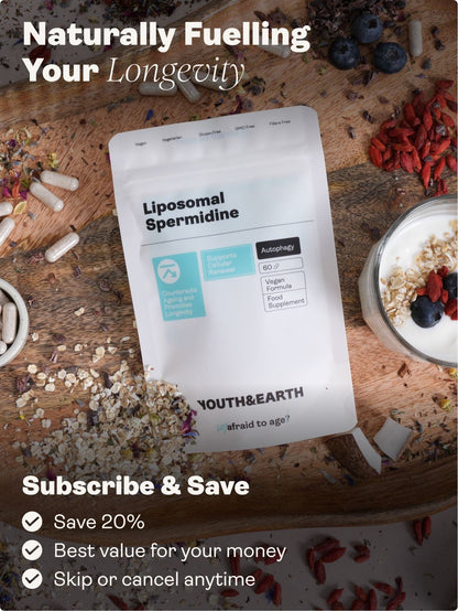 Liposomal Spermidine 5.49mg - 60 Capsules - youthandearth - 