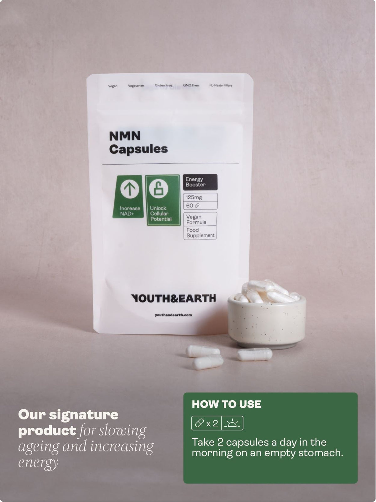 NMN Supplement - 60 Capsules - youthandearth - 