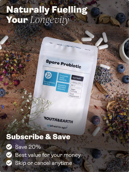 Spore Probiotic (Bacillus Subtilis HU58®, Coagulans SC208 & Clausii SC109) 4 billion CFU count - 60 Capsules - youthandearth - 